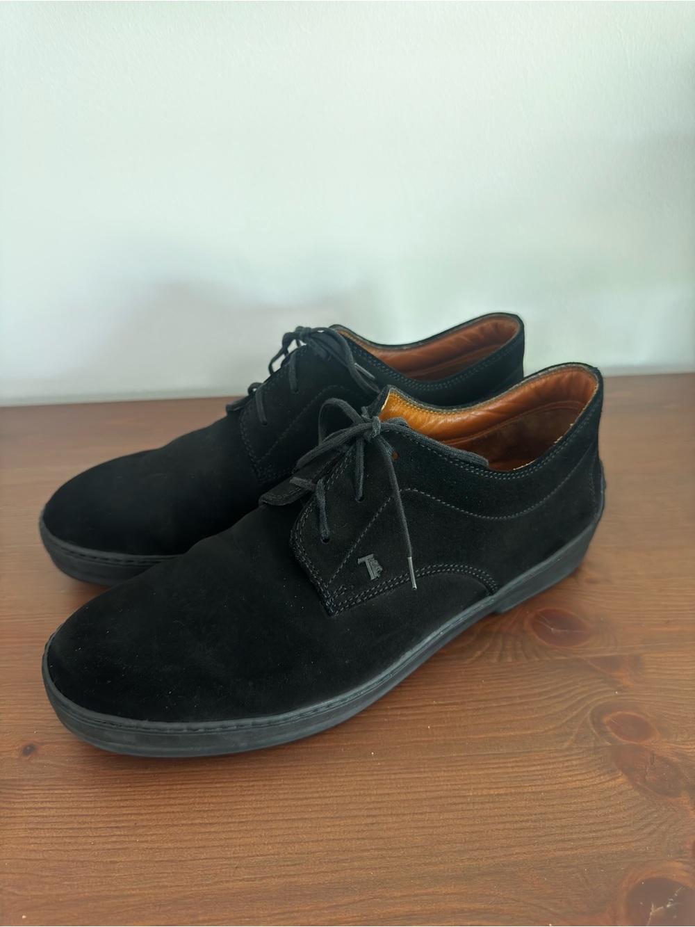 Tod's Black Suede Derby Lace-Up Boots 8.5